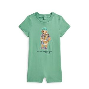 Ralph Lauren Mint Polo Bear Romper